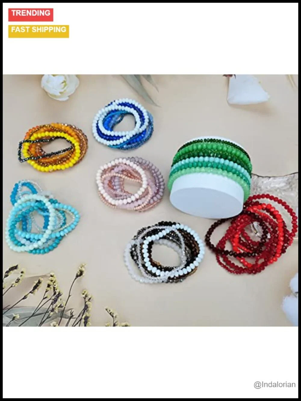 8mm Gemstones Beaded Bracelets Round Bead Crystal Elastic Stretch Adjustable